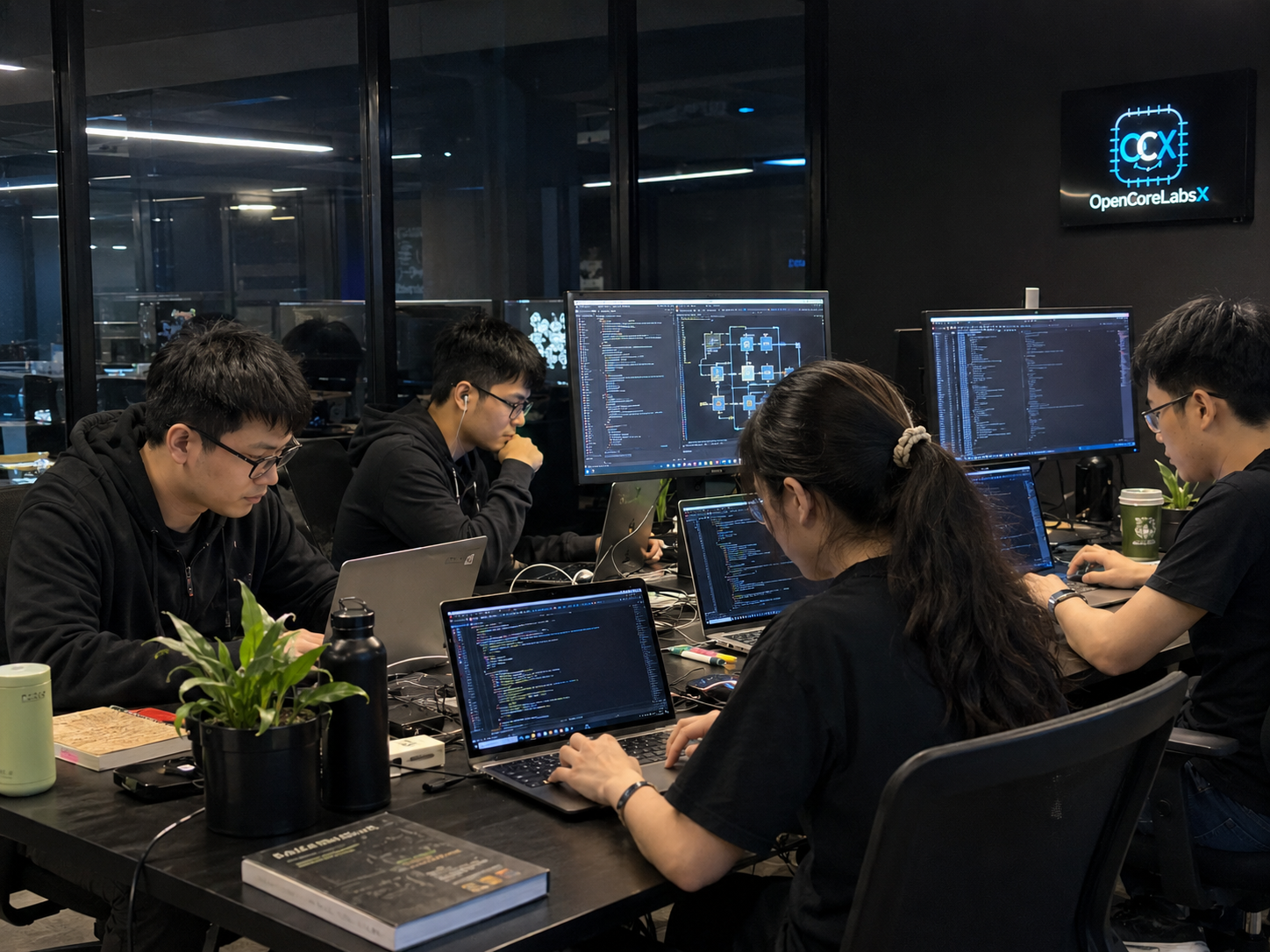 OpenCoreLabsX team working on SoC design