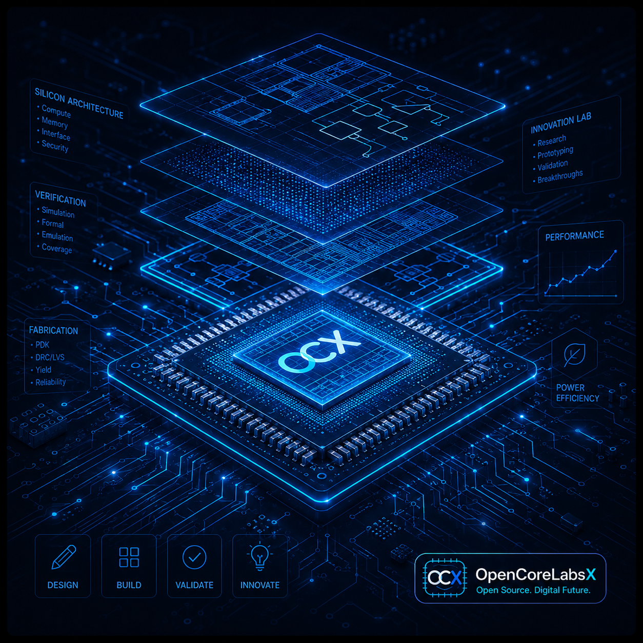 OpenCoreLabsX silicon architecture stack